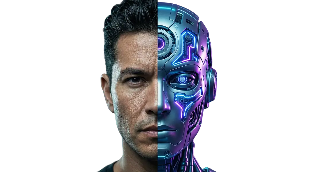 Human and AI cyborg visual
